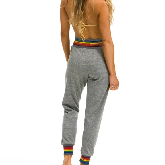 NWT! AVIATOR NATION SWEATPANTS - JOGGERS - RAINBOW STRIPE - BRAND NEW - LARGE - Picture 2 of 4